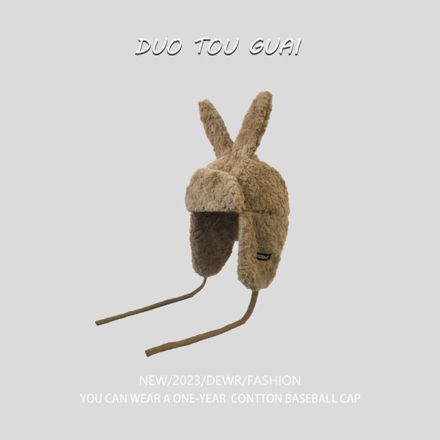 Chenille Ear Hat Rabbit Trapper