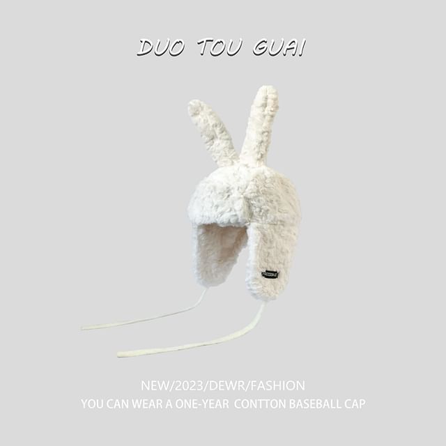 Chenille Ear Hat Rabbit Trapper