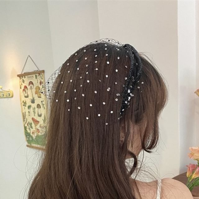Headband Mesh Rhinestone