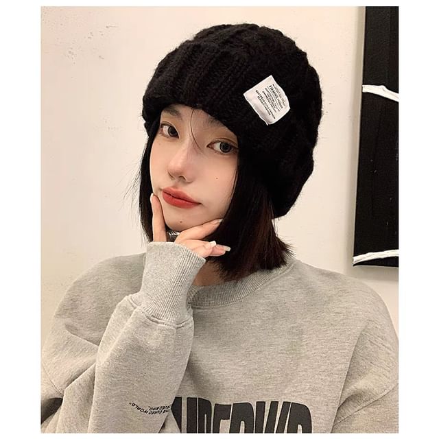 Knit Beanie Lettering Applique