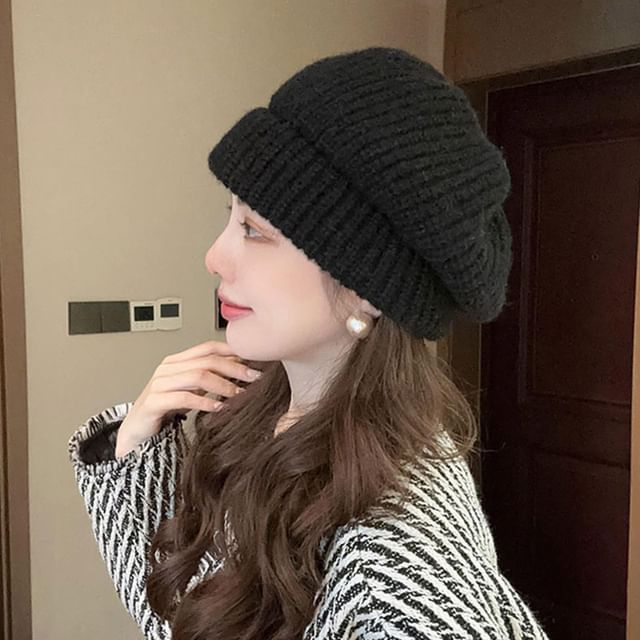 SamplePlain Knit Slouchy Beanie
