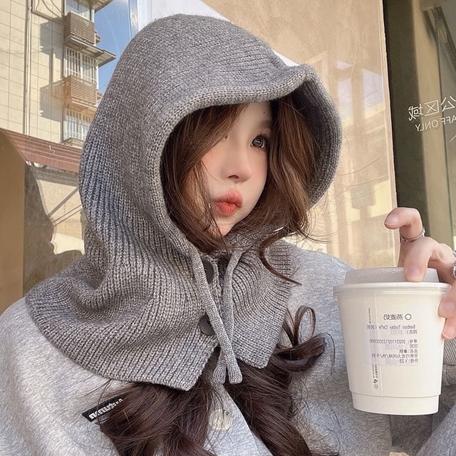 SampleButtoned Knit Balaclava