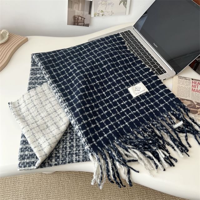 Fringe Plaid Scarf