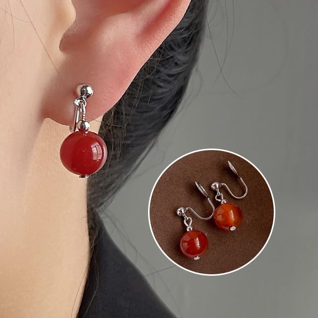 Clip-On Drop Earring Gemstone