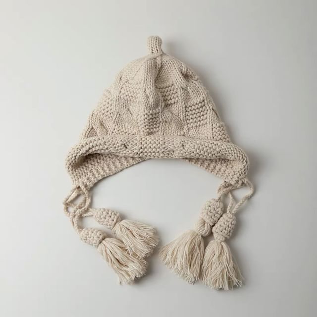 Tasseled Hat Bonnet Knit