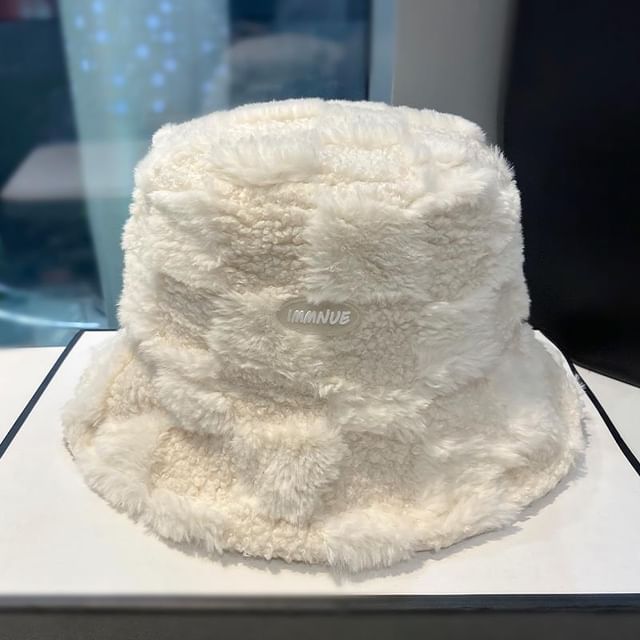 SamplePlaid Lettering Bucket Hat