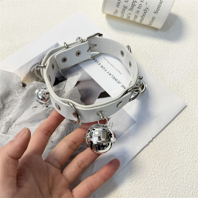 Wholesale Sample Bell Faux Leather Choker / Leash