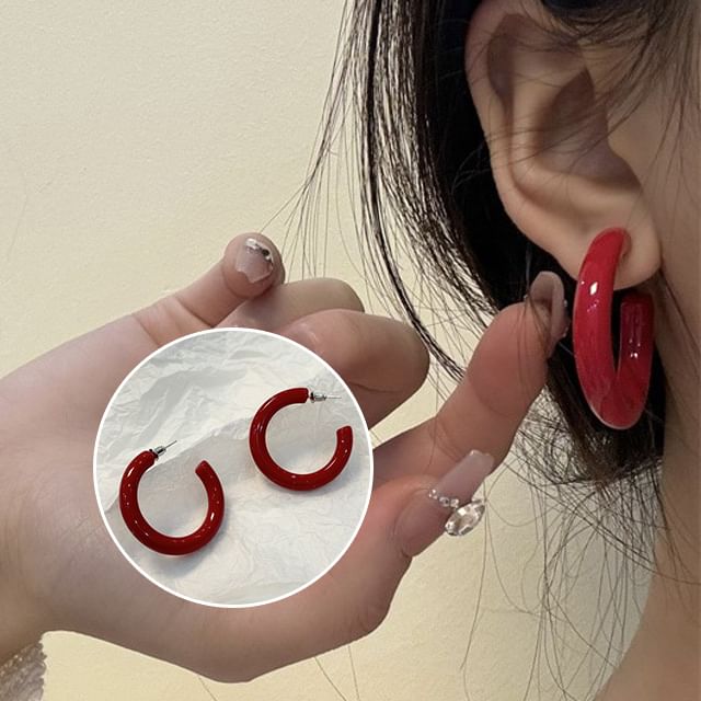 Hoop Open Earring Alloy Designs) (Various