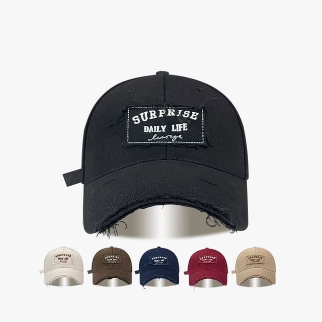 Applique Distressed Cap Baseball Lettering