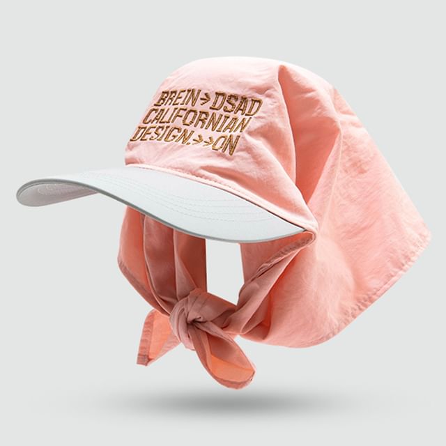 SampleLettering Embroidered Head Scarf with Brim