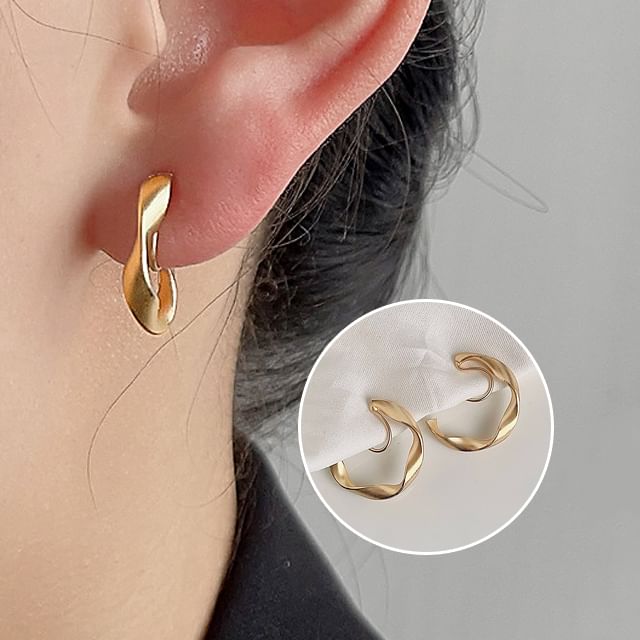 Cuff Earring Hoop Twisted Open Alloy