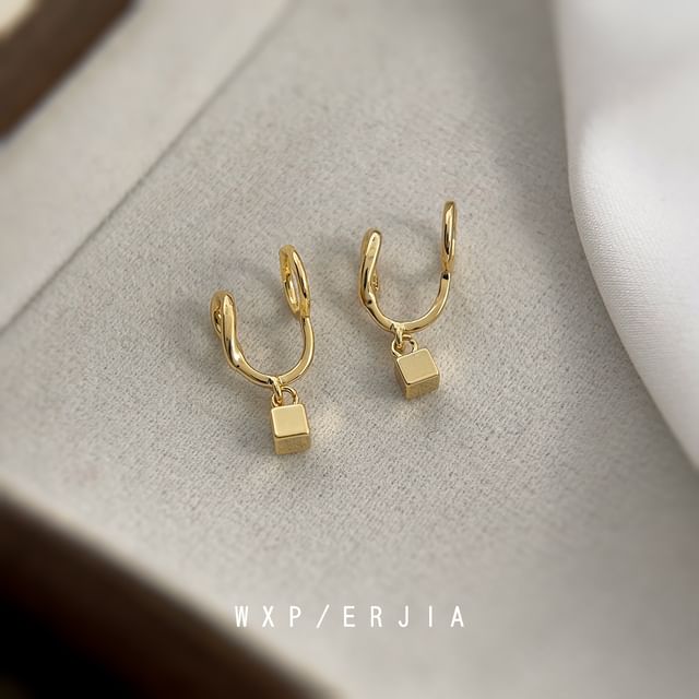Earring Cuff Drop Cube Alloy