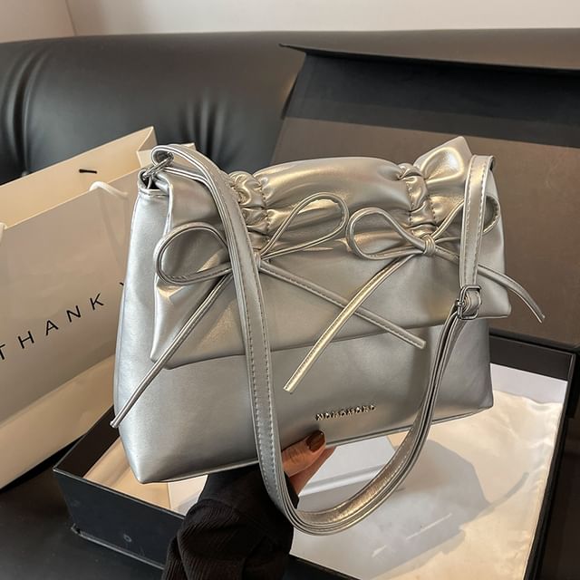 Leather Bag Shoulder Bow Faux