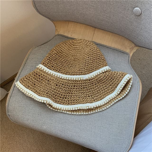 Sun Pearl Hat Faux Straw