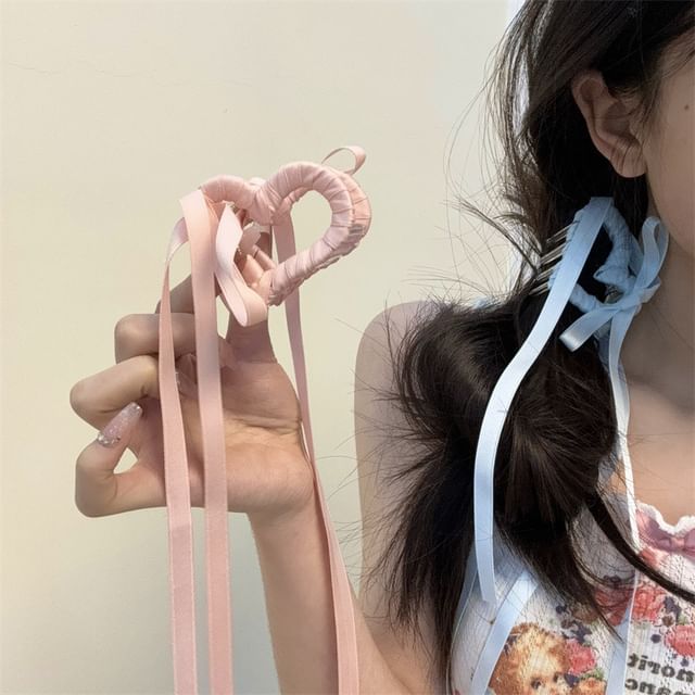 Ribbon Heart Clamp Hair