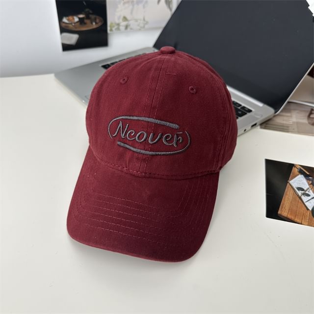 Lettering Baseball Embroidered Cap