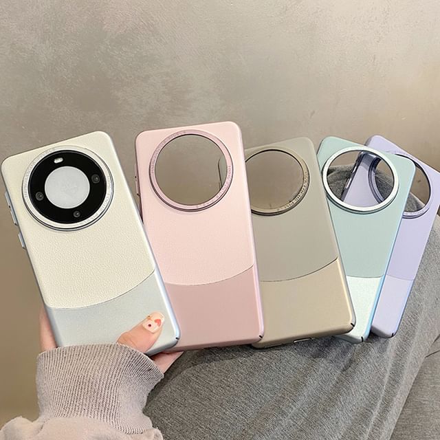 Color Leather Phone Panel Case Faux