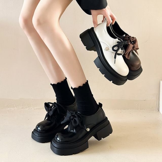 Derby Shoes Lace-Up Platform