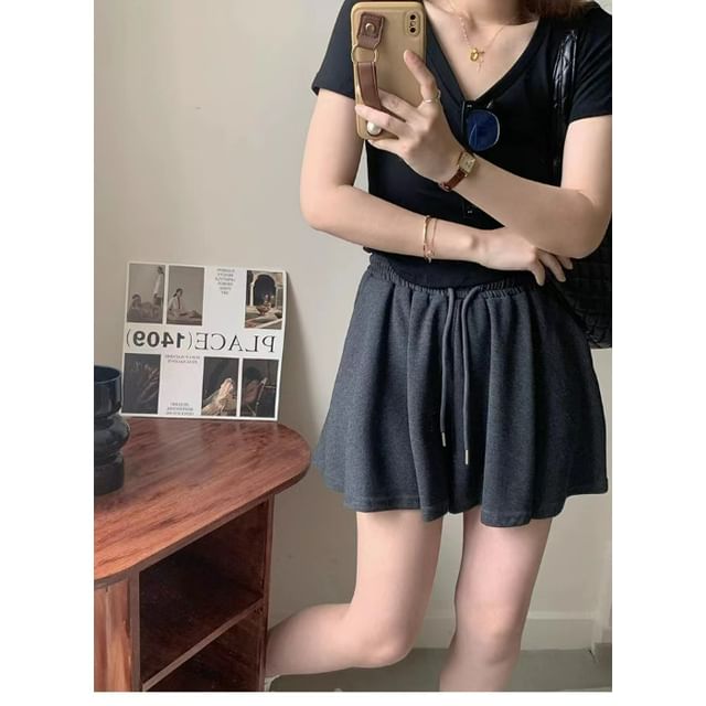 Plain High Skort Waist