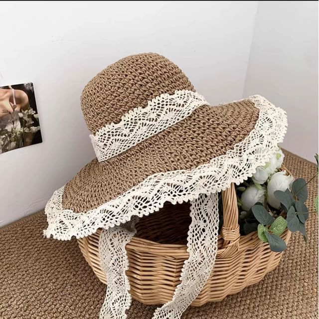 Hat Trim Straw Lace Sun