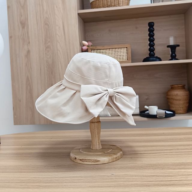 Bow Bucket Plain Hat