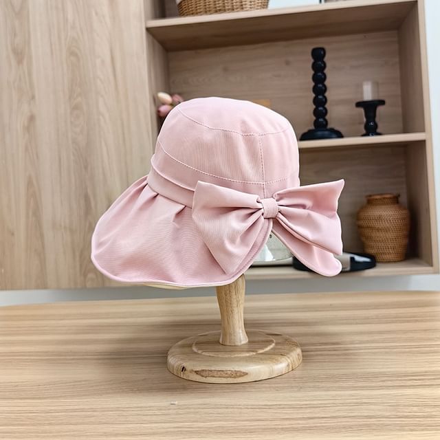 Bow Bucket Plain Hat
