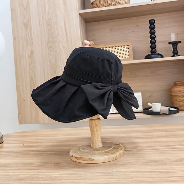 Bow Bucket Plain Hat