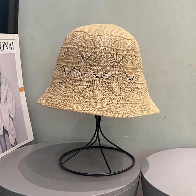 Knit Bucket Hat Eyelet