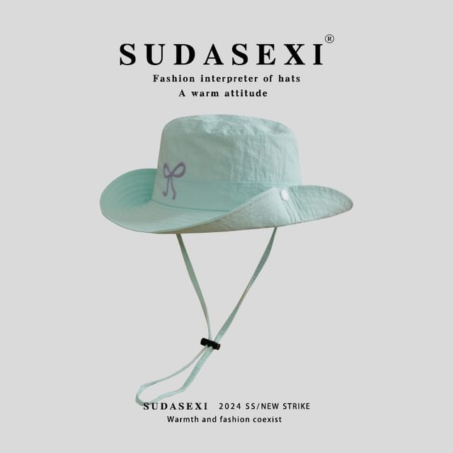 Bucket Bow Embroidered Hat