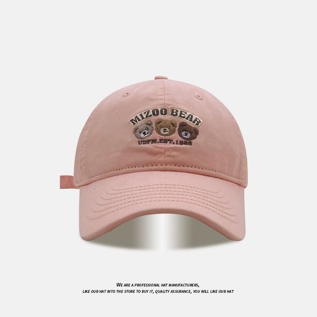 Baseball Embroidered Bear Cap
