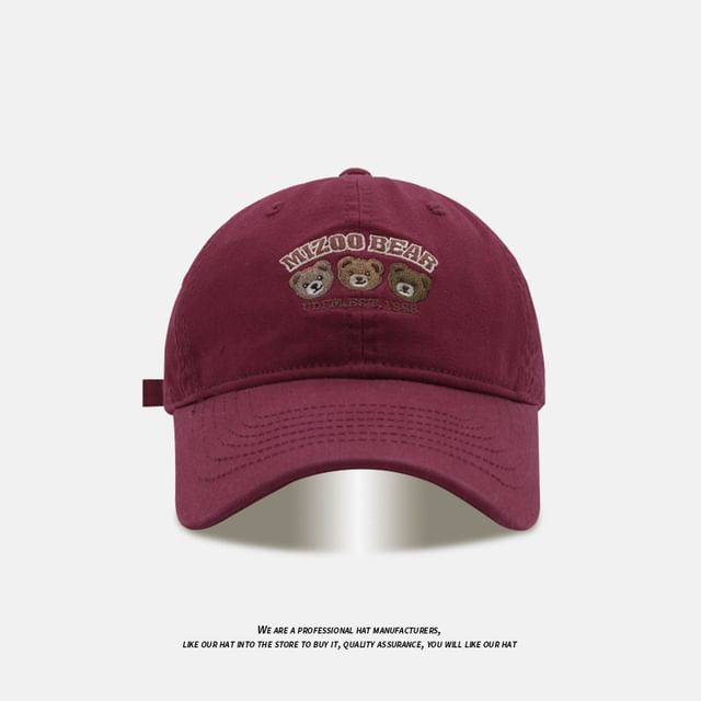 Baseball Embroidered Bear Cap