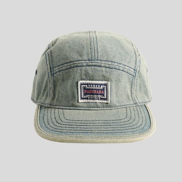 Applique Cap Denim Washed Baseball
