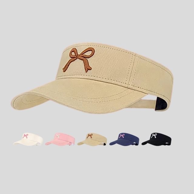 Sun Visor Embroidered Bow