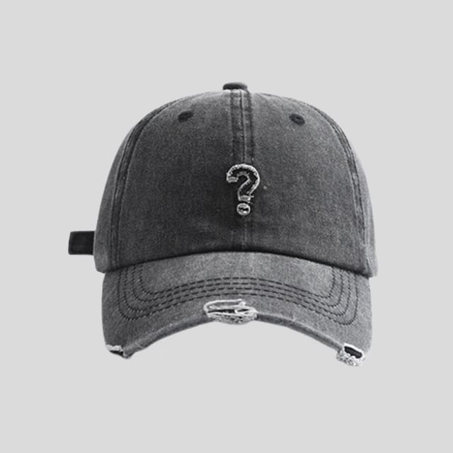 Cap Mark Distressed Question Baseball
