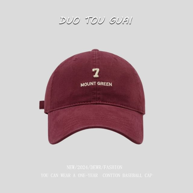 Number Embroidered Baseball Cap