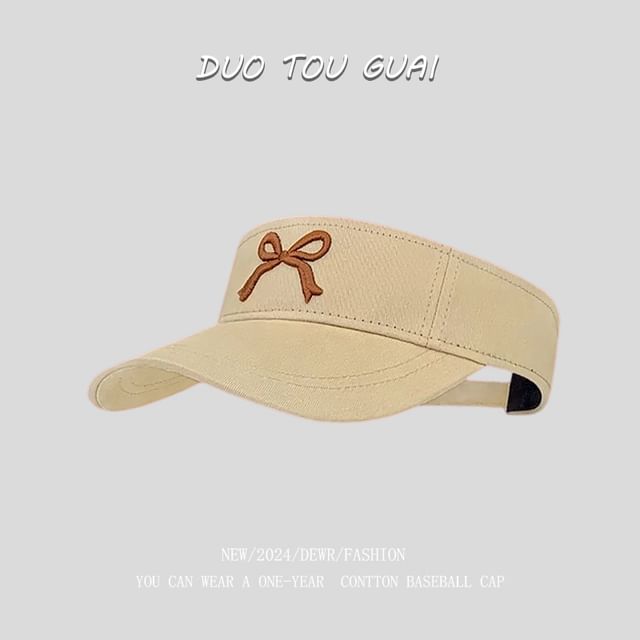 Sun Visor Embroidered Bow