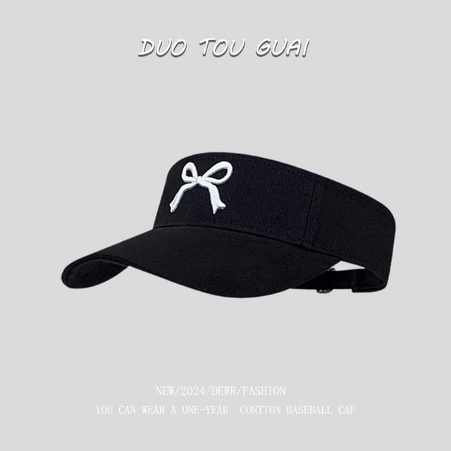 Sun Visor Embroidered Bow