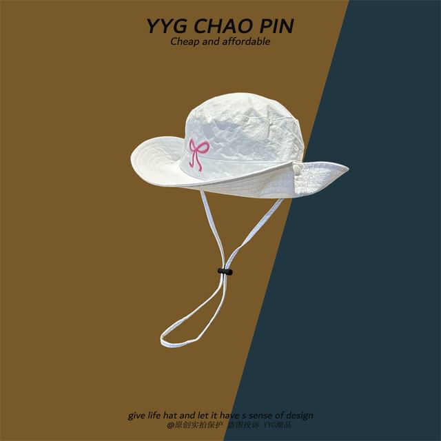 Hat Boonie Embroidered Bow