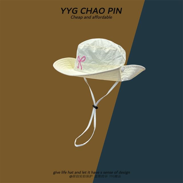 Hat Boonie Embroidered Bow