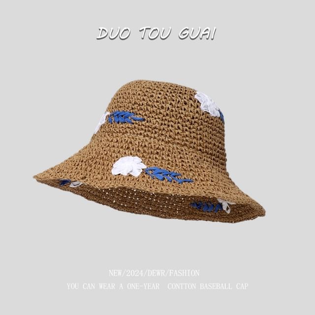 Accent Sun Floral Woven Hat