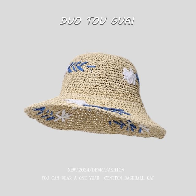 Accent Sun Floral Woven Hat