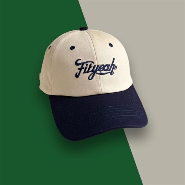Lettering Embroidered Baseball Panel Cap