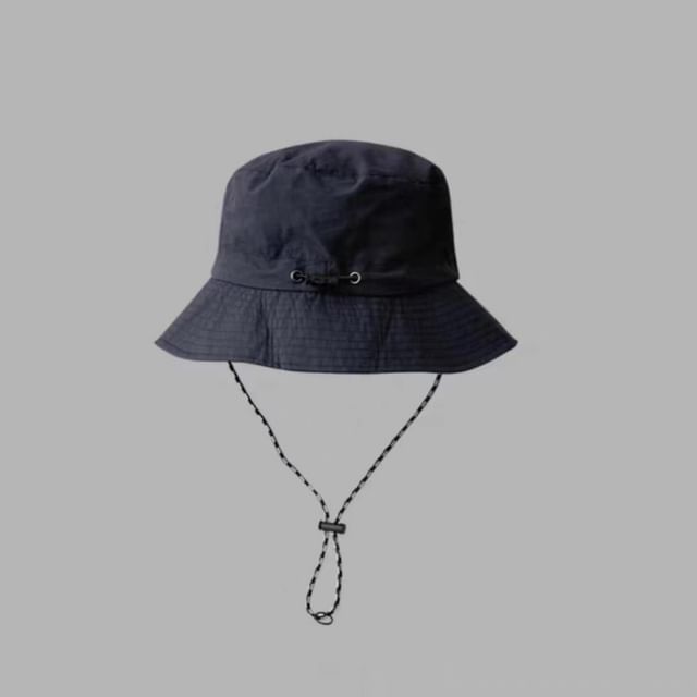 Plain Drawstring Bucket Hat