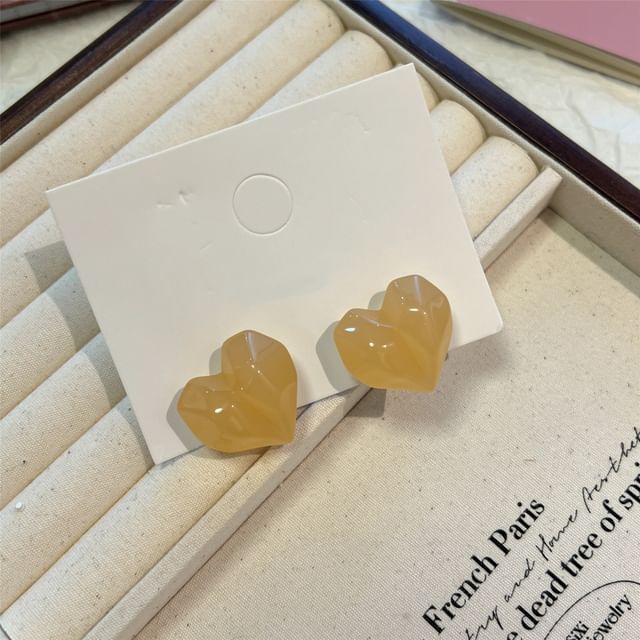 Heart Resin Stud Earring