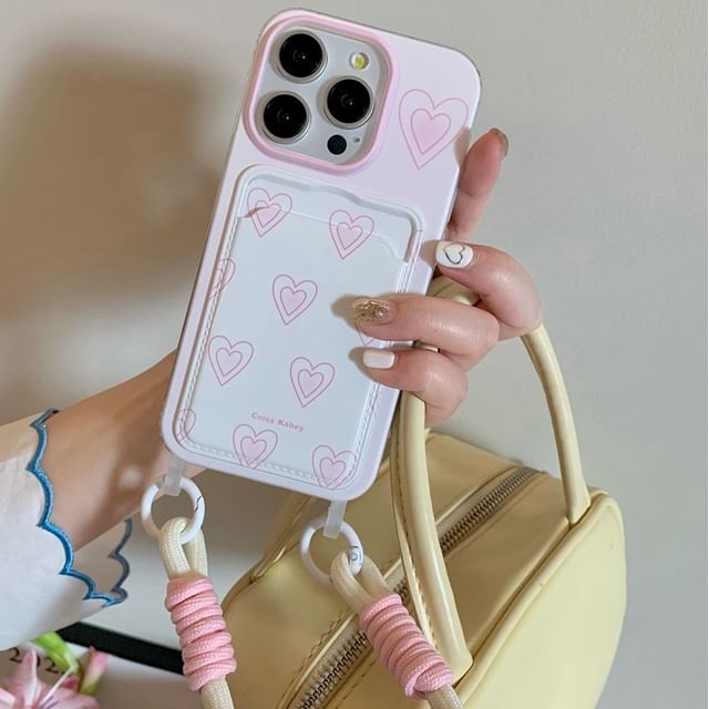 Holder Case Card Heart Phone