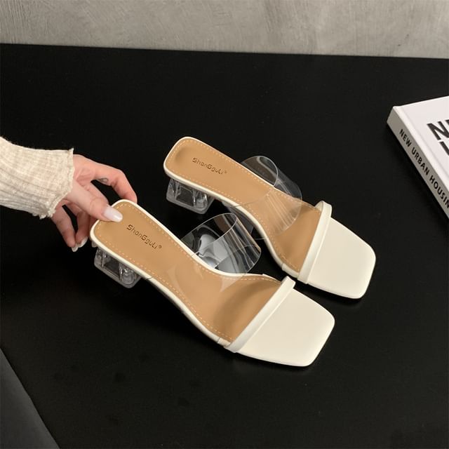 Sample Block Heel Slide Sandals