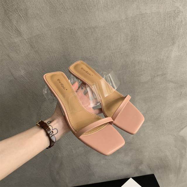 Sample Block Heel Slide Sandals