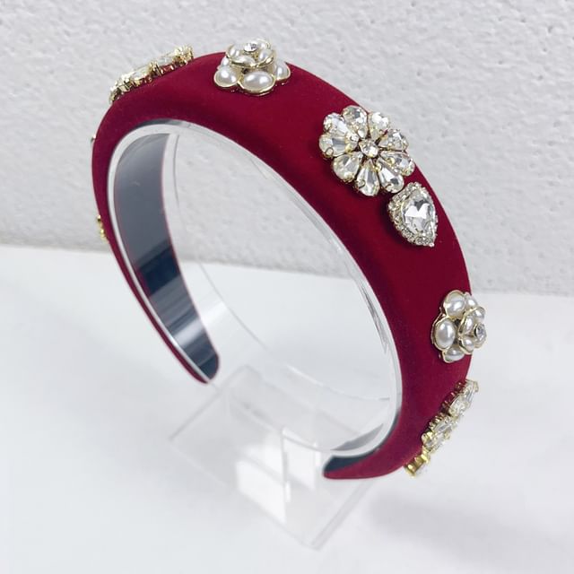 Flower Gemstones Rhinestone Hair Band