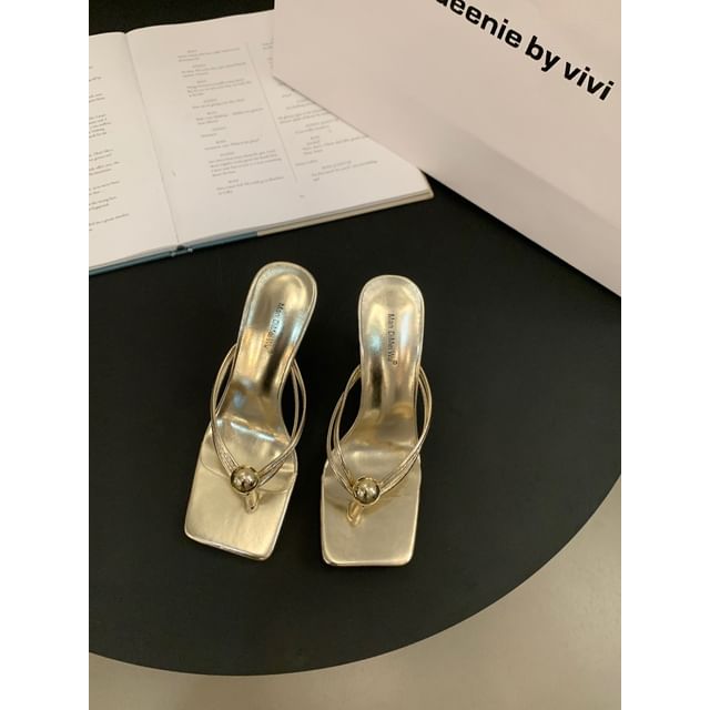 Sample Beaded Kitten Heel Flip-Flops