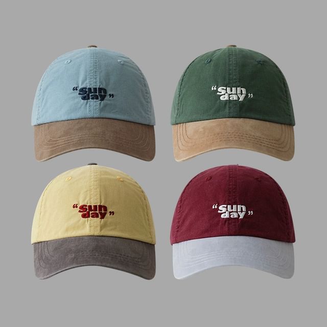Two Embroidered Lettering Cap Tone Baseball